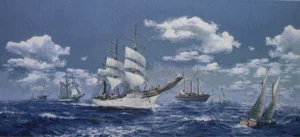Nilstar Maritime Sailing Jacquard Woven Gobelin Wall Tapestry 70×140 cm