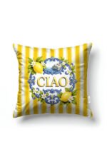 Ciao Limoncello-Pattern Square Cushion Cover 43 x 43 Cm Reversible Cushion Cover, 1 pc ( CIAO 2 )