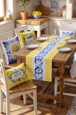 CIAO 4 Pillow cover 1 Table runner 5-piece set Pillow cover Set. Table set Double-sided Pillow cover. ( CIAO SET )
