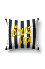 CANILA DOLCE VITA Patterned Black White Square Pillow cover 43 x 43 cm Double-sided Pillow cover 1 PIECE(S) ( DOLCE VITA 2 )