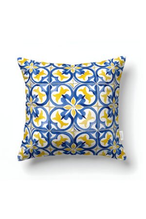 CANILA EPHESUS Tile-patterned Patterned Blue, Yellow, White Square Pillow cover 43 x 43 cm Double-sided Pillow cover 1 PIECE(S) ( EPHESUS 3 )