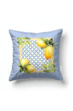 CANILA EPHESUS Lemon Patterned Blue, Yellow, White Square Pillow cover 43 x 43 cm Double-sided Pillow cover 1 PIECE(S) ( EPHESUS 4 )