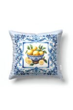 CANILA EPHESUS Lemon Patterned Blue, Yellow, White Square Pillow cover 43 x 43 cm Double-sided Pillow cover 1 PIECE(S) ( EPHESUS 5 )