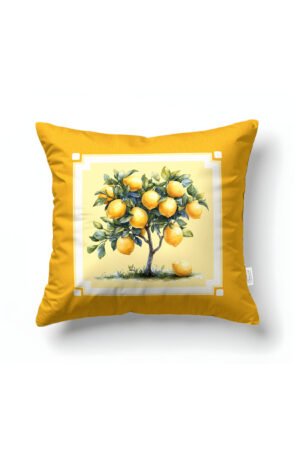 CANILA EPHESUS Lemon Patterned White Square Pillow cover 43 x 43 cm Double-sided Pillow cover 1 PIECE(S) ( EPHESUS 7 )