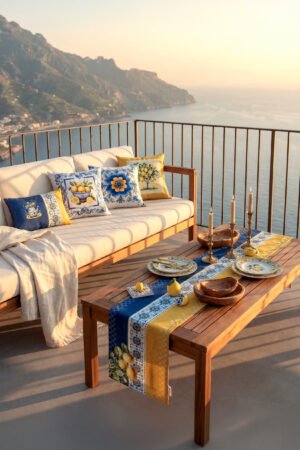 EPHESUS 4 Pillow cover 1 Table runner 5-piece set Pillow cover Set. Table Set Double-sided Pillow cover. ( EPHESUS SET 2 )