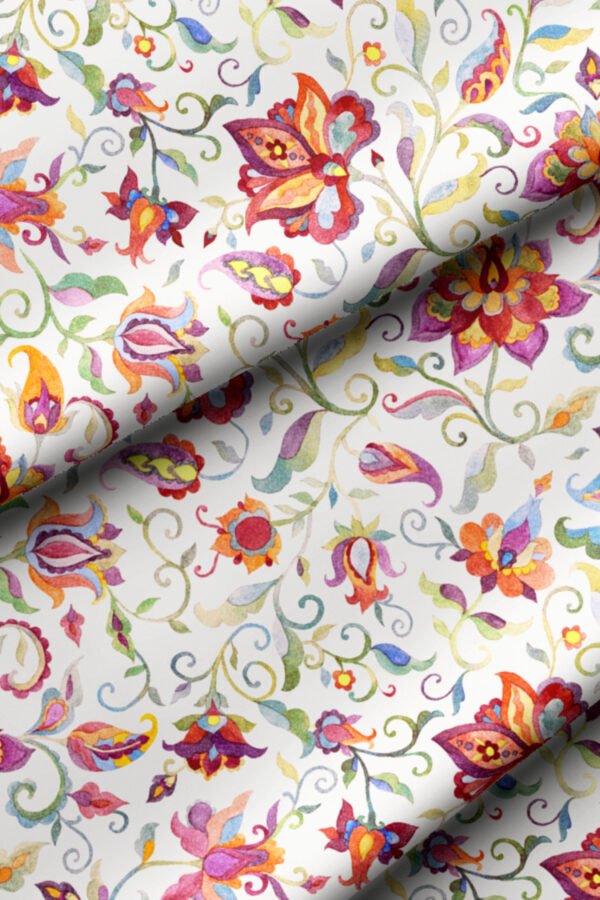 Floral and Butterfly Pattern Upholstery Fabric by Nilstar®