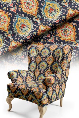 Classic Jacquard Patterned Cotton-backed Thick rachel-knit Upholstery fabric 140cm width ( FBR 105 )