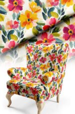 Spring blossom Flowers Patterned Cotton-backed Thick rachel-knit Upholstery fabric 140cm width ( FBR 106 )