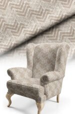 Geometric Patterned Woven Effect Cotton-backed Thick rachel-knit Upholstery fabric 140cm width ( FBR 108 BEIGE )