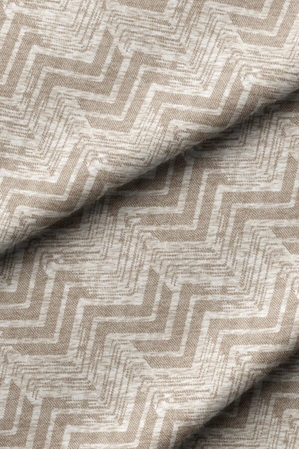 Beige Woven-Effect Geometric Pattern Upholstery Fabric by Nilstar®