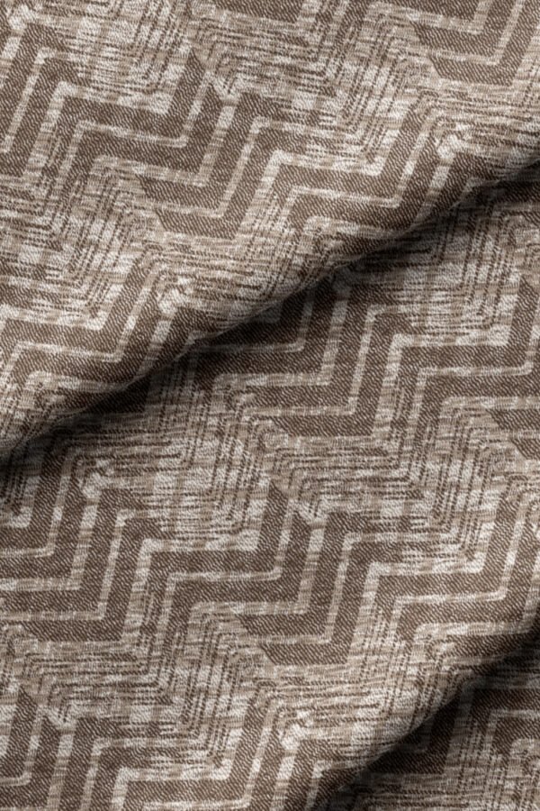 Brown Woven-Effect Geometric Pattern Upholstery Fabric by Nilstar®