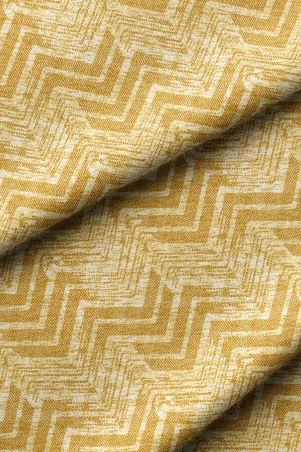Yellow Woven-Effect Geometric Pattern Upholstery Fabric by Nilstar®