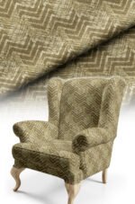 Geometric Patterned Woven Effect Cotton-backed Thick rachel-knit Upholstery fabric 140cm width ( FBR 108 GREEN )
