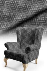 Geometric Patterned Woven Effect Cotton-backed Thick rachel-knit Upholstery fabric 140cm width ( FBR 108 GRAY )