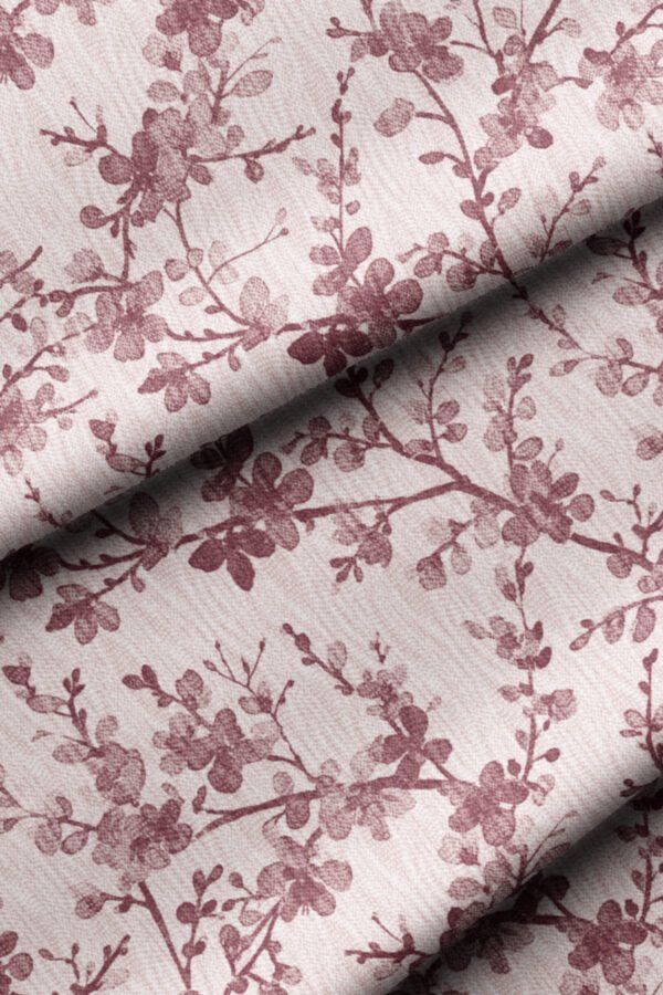 Powder Pink Floral Branch Pattern Upholstery Fabric by Nilstar®