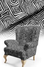 Modern Zebra Patterned Cotton-backed Thick rachel-knit Upholstery fabric 140cm width ( FBR 111 )