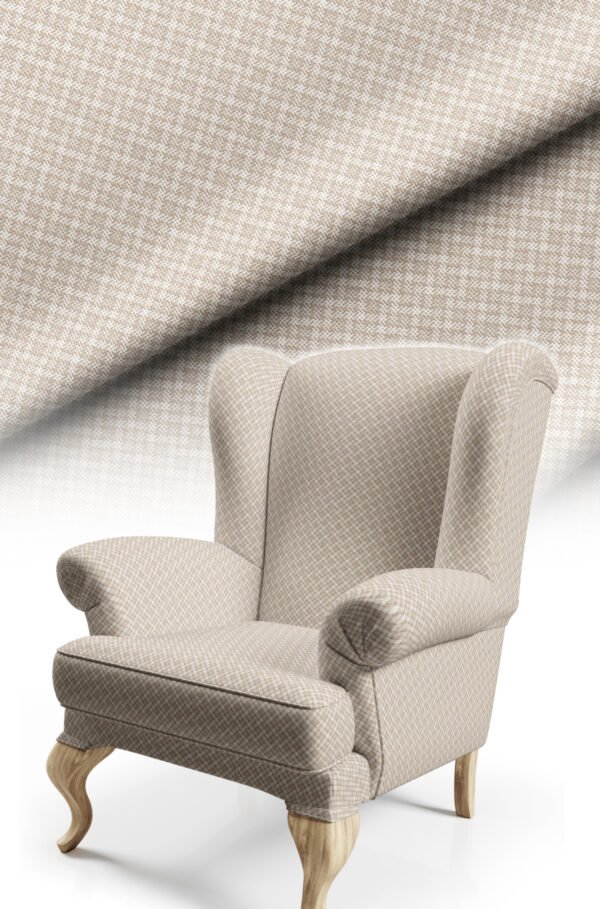 Light Beige Modern Effect Pattern Upholstery Fabric, 140cm Width (FBR 112)