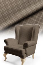 Modern Effect Cotton-backed Digitally-printed Thick rachel-knit Upholstery fabric 140cm width ( FBR 112 DARK BEIGE )