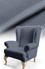 Modern Effect Cotton-backed Digitally-printed Thick rachel-knit Upholstery fabric 140cm width ( FBR 112 BLUE )