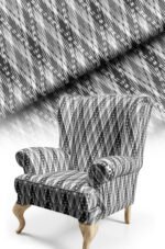 Diamond Patterned Classic With motifs Cotton-backed Thick rachel-knit Upholstery fabric 140cm width ( FBR 113 SMOKE GRAY )