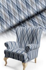 Diamond Patterned Classic With motifs Cotton-backed Thick rachel-knit Upholstery fabric 140cm width ( FBR 113 BLUE )