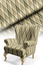 Diamond Patterned Classic With motifs Cotton-backed Thick rachel-knit Upholstery fabric 140cm width ( FBR 113 GREEN )