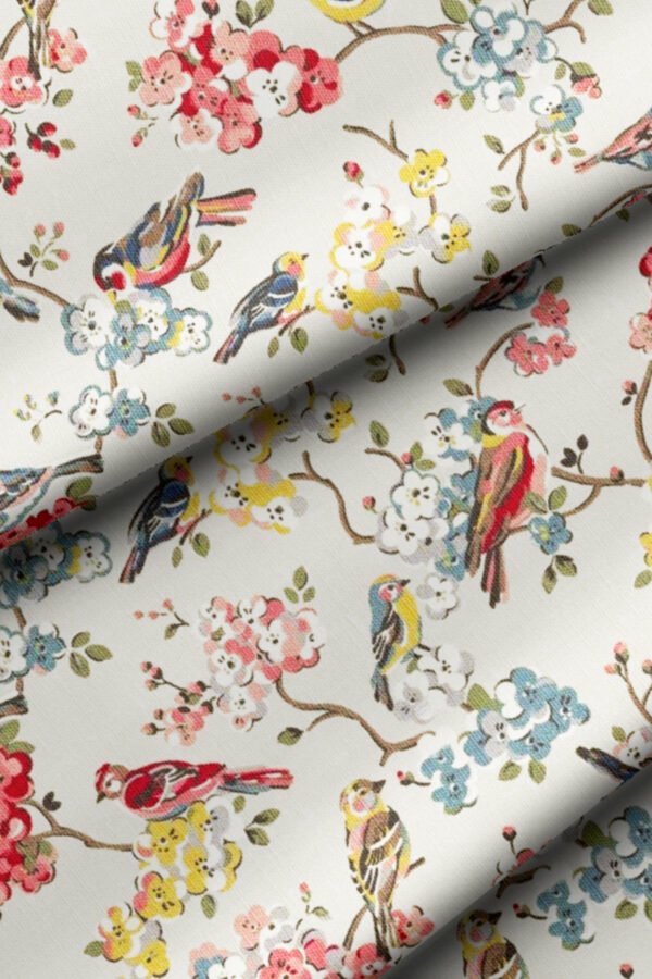 Elegant Bird and Floral Pattern Upholstery Fabric by Nilstar®