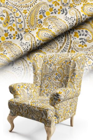 Classic Paisley shawl With motifs Cotton-backed Thick rachel-knit Upholstery fabric 140cm width ( FBR 118 )