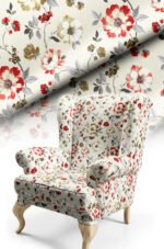 Simple Floral Patterned Cotton-backed Thick rachel-knit Upholstery fabric 140cm width ( FBR 120 )