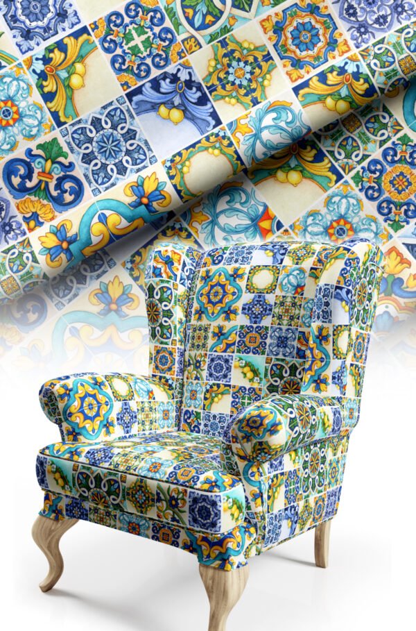 Limoncello Pattern Upholstery Fabric, 140cm Width (FBR 122)