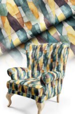 Abstract Watercolour Pattern Upholstery Fabric, 140cm Width (FBR 123)