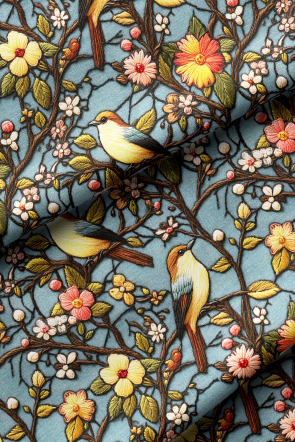 Birds on a Branch Pattern Upholstery Fabric by Nilstar®