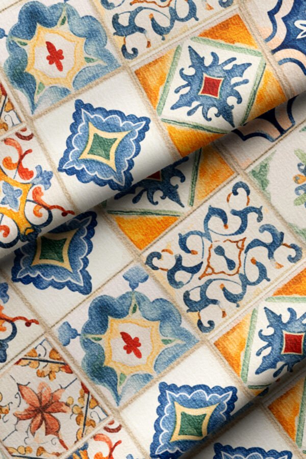 Modern Tile Pattern Upholstery Fabric by Nilstar®