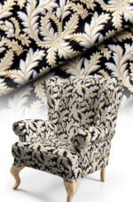 Embroidery Embroidery Look Digitally-printed Cotton-backed Thick rachel-knit Upholstery fabric 140cm width ( FBR 132 )
