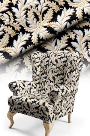 Embroidery Embroidery Look Digitally-printed Cotton-backed Thick rachel-knit Upholstery fabric 140cm width ( FBR 132 )
