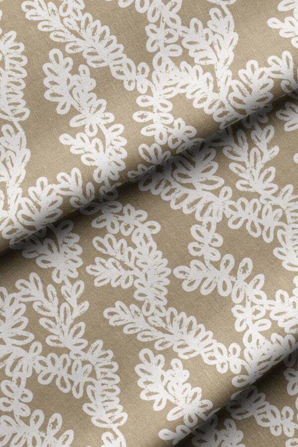 Beige Modern Lace-Effect Pattern Upholstery Fabric by Nilstar®