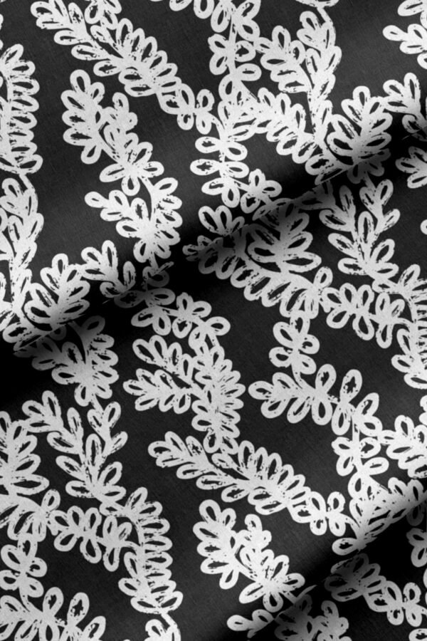 Black Modern Lace-Effect Pattern Upholstery Fabric by Nilstar®