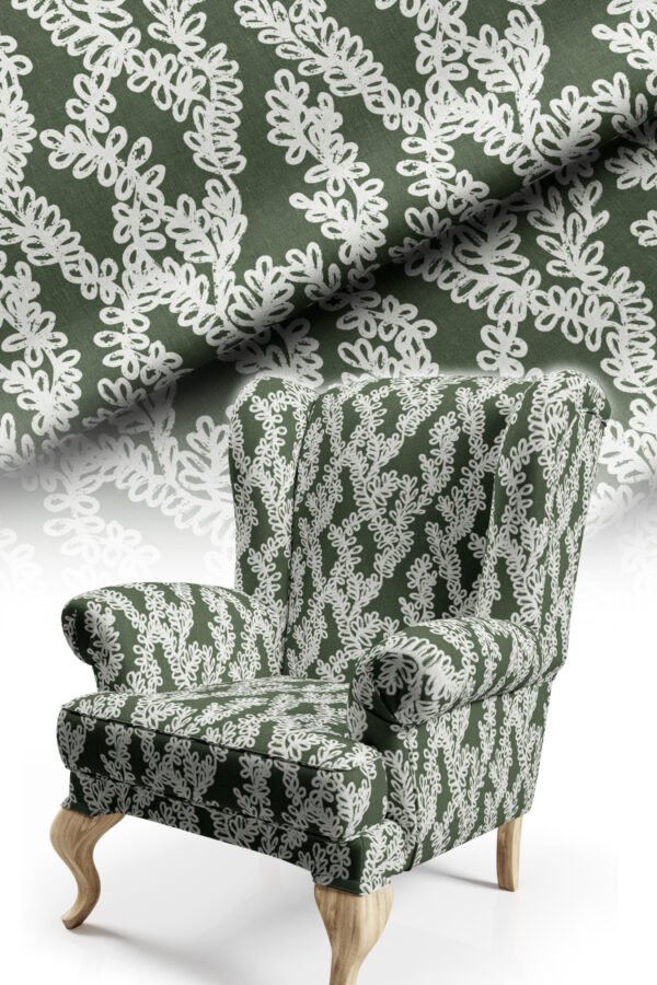 Green Modern Lace-Effect Pattern Upholstery Fabric by Nilstar®