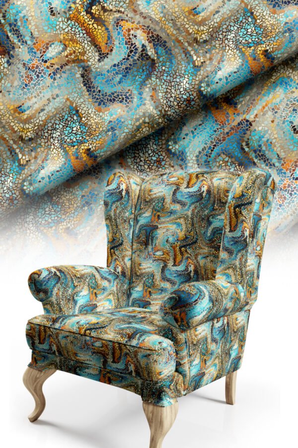 Coloured Mosaic Pattern Upholstery Fabric by Nilstar®