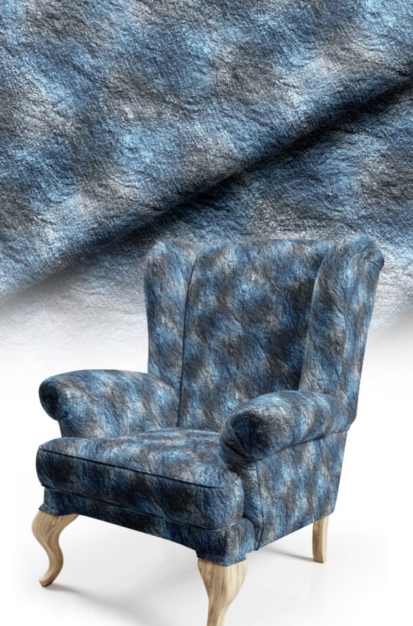 Navy Modern Abstract Pattern Upholstery Fabric, 140cm Width (FBR136)