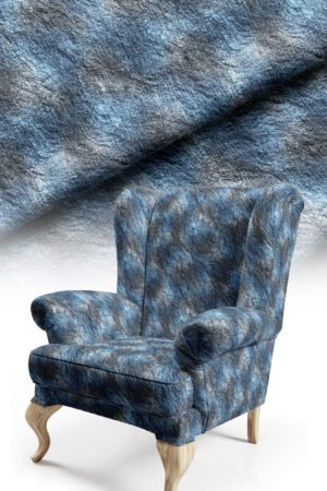 Navy Modern Abstract Pattern Upholstery Fabric, 140cm Width (FBR136)
