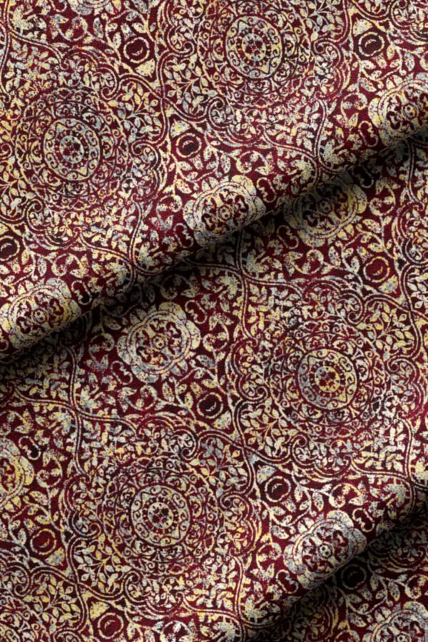 Burgundy Elegant Royal Classic Pattern Upholstery Fabric by Nilstar®
