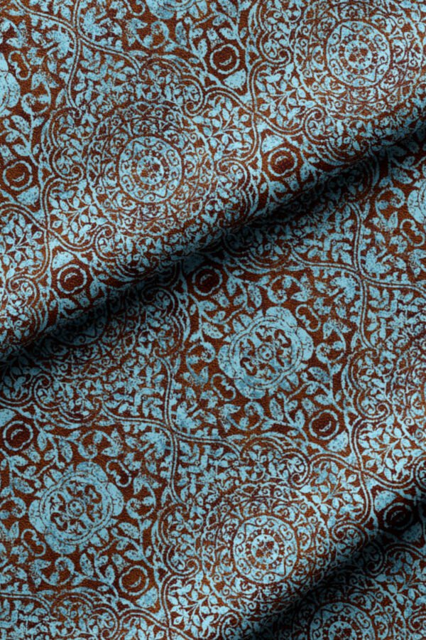 Turquoise Elegant Royal Classic Pattern Upholstery Fabric by Nilstar®