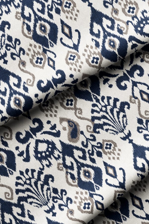 Blue Ikat Abstract Pattern Upholstery Fabric by Nilstar®
