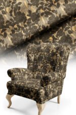 Classic Floral Patterned Cotton-backed Thick rachel-knit Upholstery fabric 140cm width ( FBR 92 BEIGE )