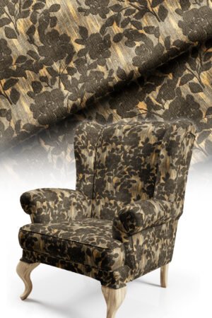 Classic Floral Patterned Cotton-backed Thick rachel-knit Upholstery fabric 140cm width ( FBR 92 BEIGE )
