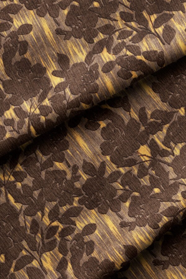 Brown Classic Floral Pattern Upholstery Fabric by Nilstar®