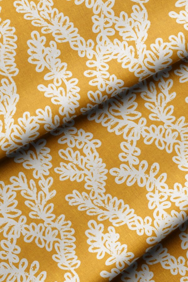 Yellow Modern Lace-Effect Pattern Upholstery Fabric by Nilstar®