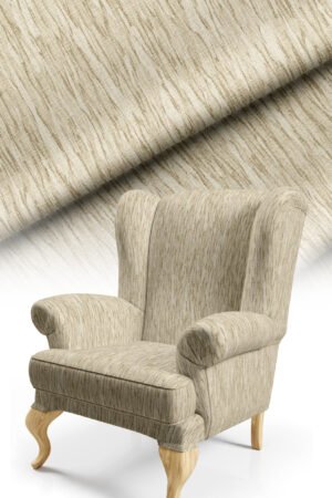 Linen Effect Beige Cotton-backed Digitally-printed Thick rachel-knit Upholstery fabric 140cm width ( FBR 107 BEIGE )