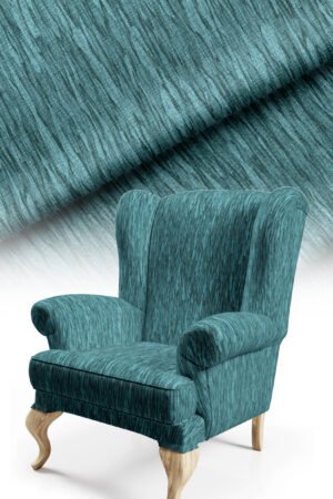Linen Effect Cotton-backed Digitally-printed Thick rachel-knit Upholstery fabric 140cm width ( FBR 107 TURQUOISE )